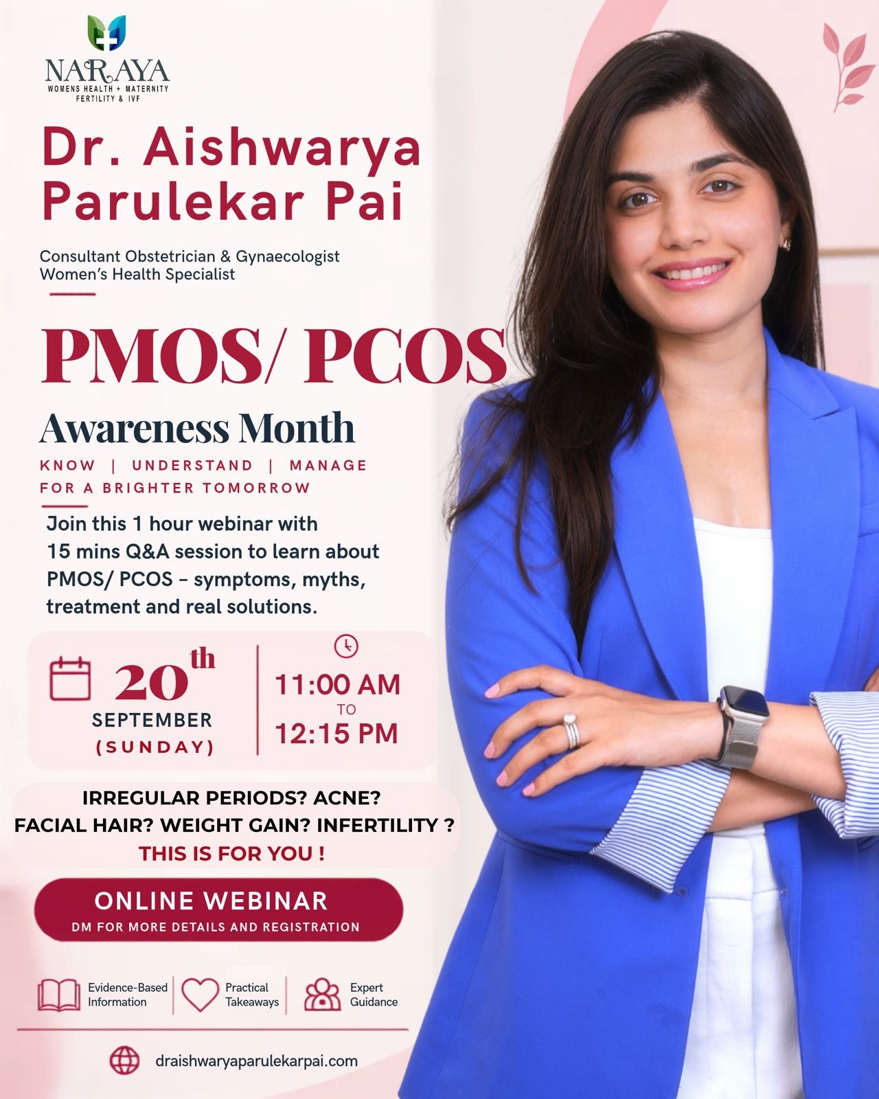 PMOS/PCOS Awareness Webinar | Dr. Aishwarya Parulekar Pai event poster
